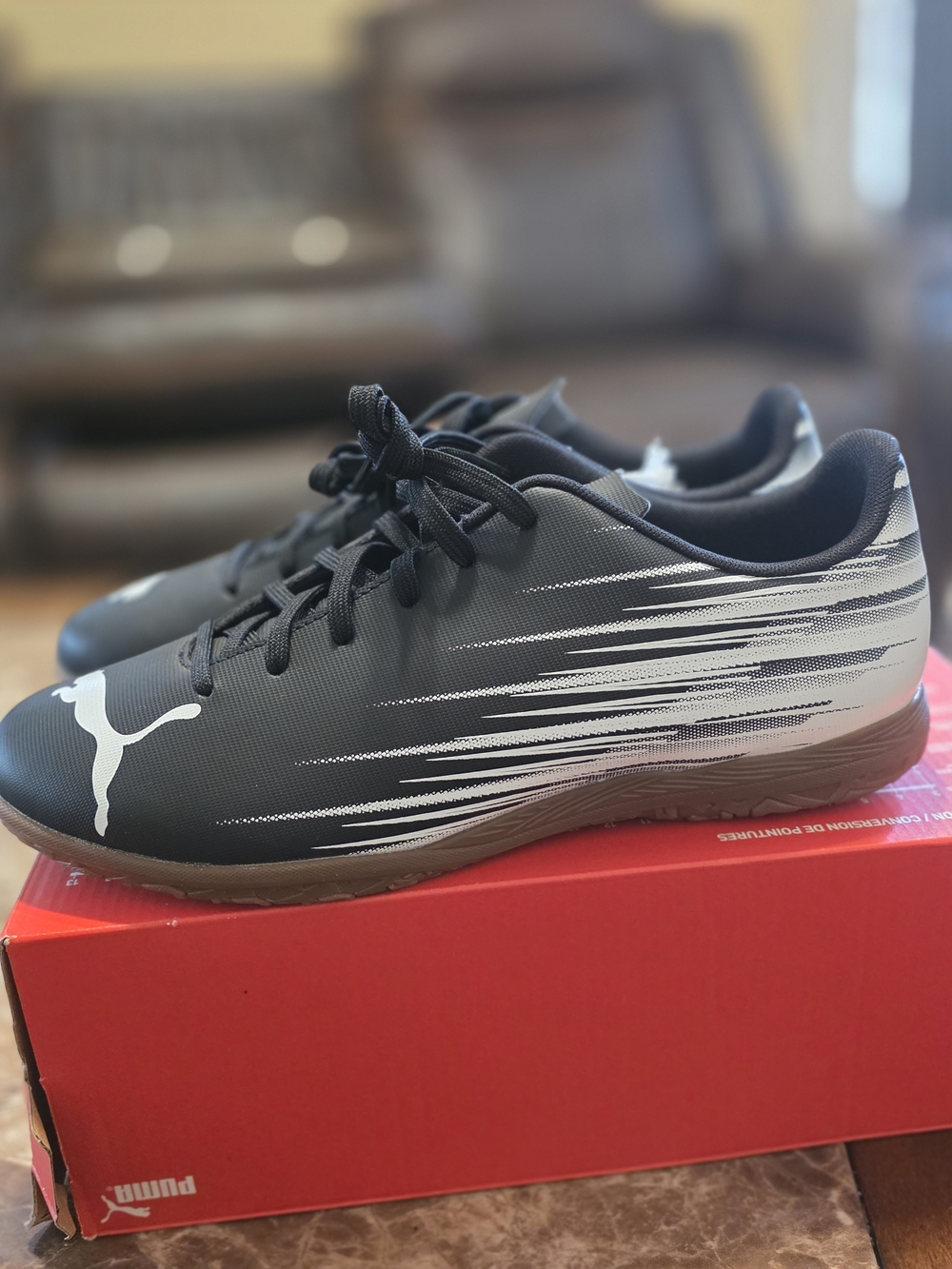Puma Men's Black & White Turf Soccer Shoes